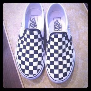 Vans checkered slip ons women’s size 6